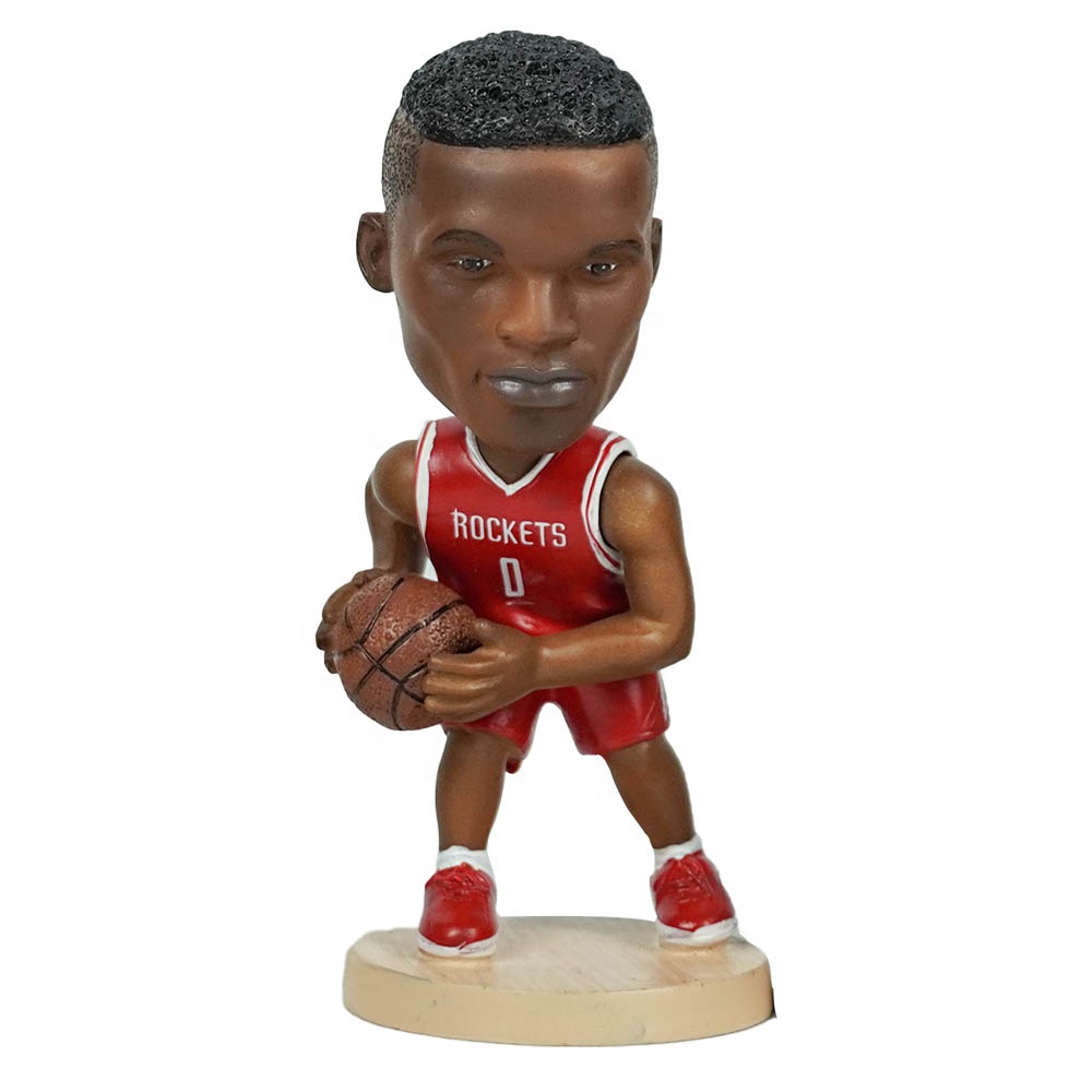 Оптовая продажа, 12 см, маленькая полирезиновая фигурка звезды nba, baller, Рассел, Вестбрук, фигурка приборной панели автомобиля, Бобл-голова