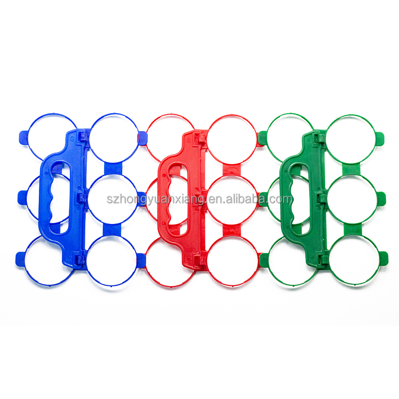High quality food grade reusable 6 pack plastic handle for canned beer