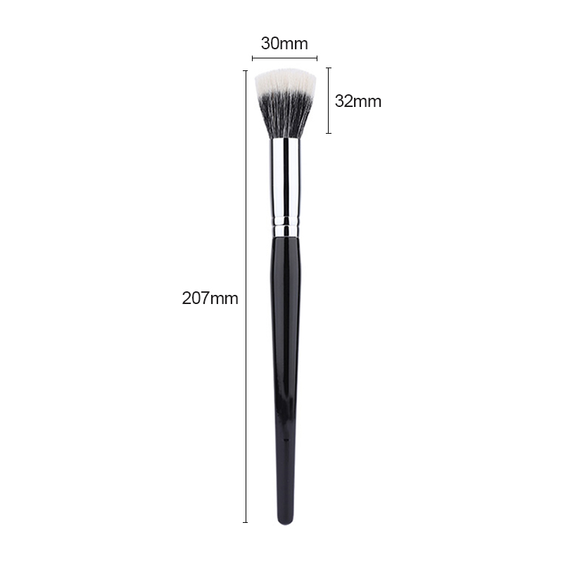 Face vegan wooden handle synthetic hair private label stippling brush