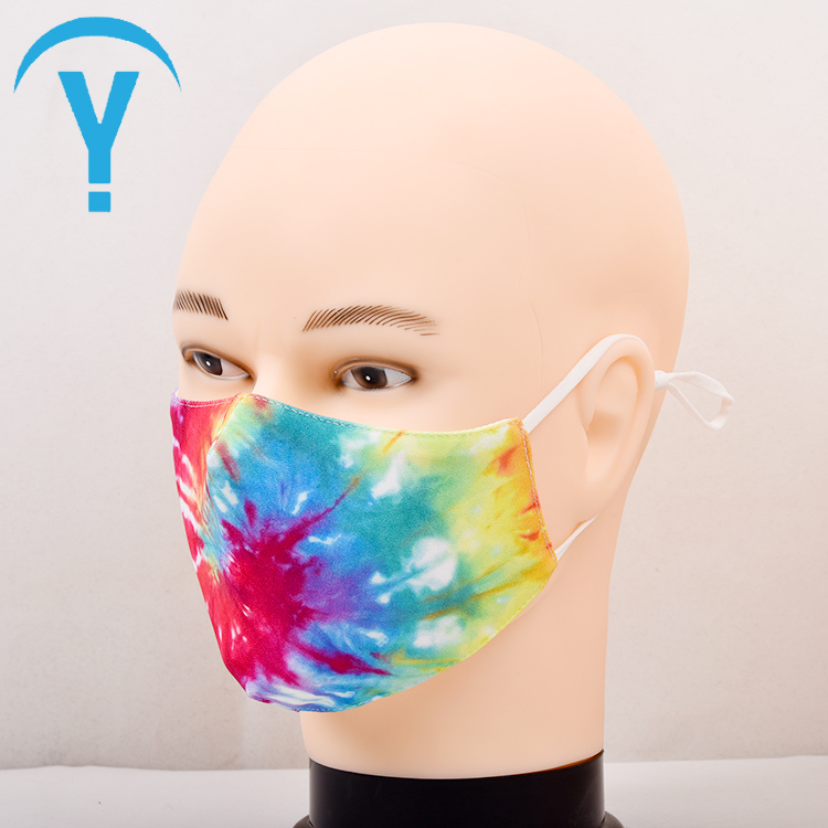 100% cotton washable reusable fashion rainbow print sublimation M ask
