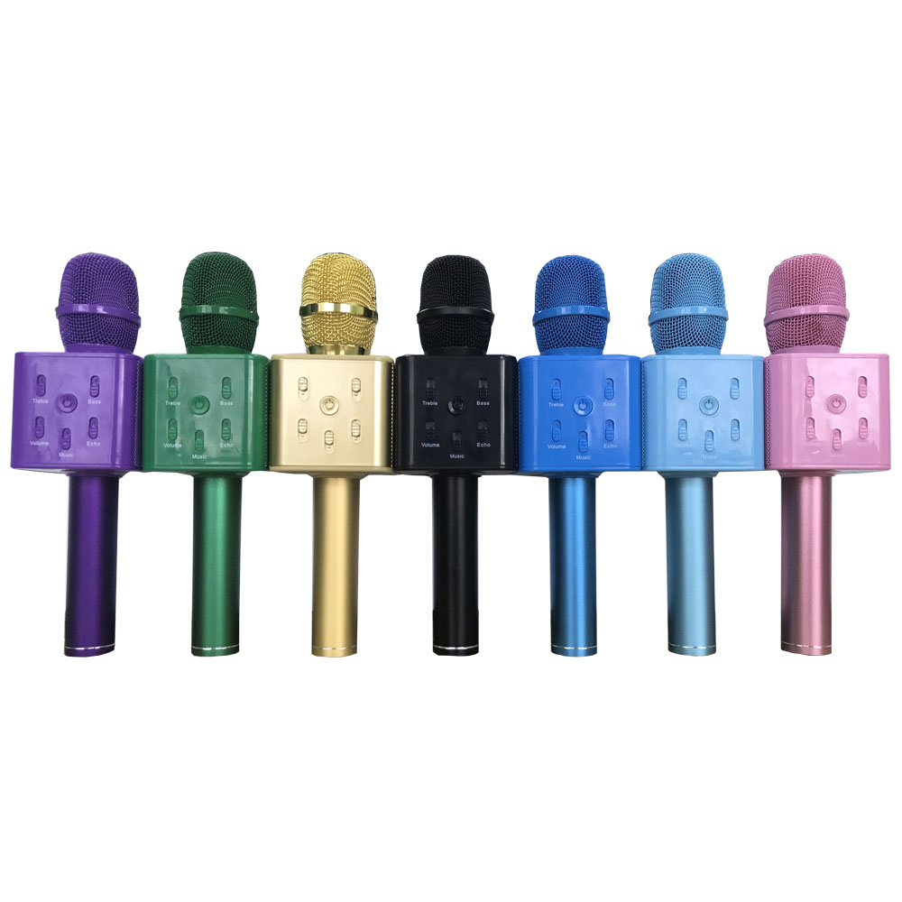 Портативный портативный профессиональный Q7 USB BT беспроводной микрофон для караоке динамик для рождественского подарка акция