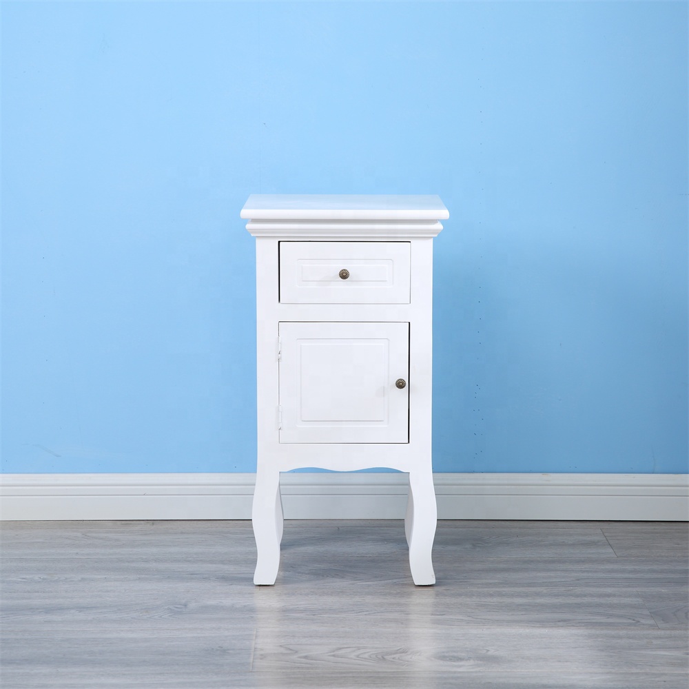 White Bedside Chest Side Table Nightstand Bedroom Storage Cabinet Shelf with Drawer