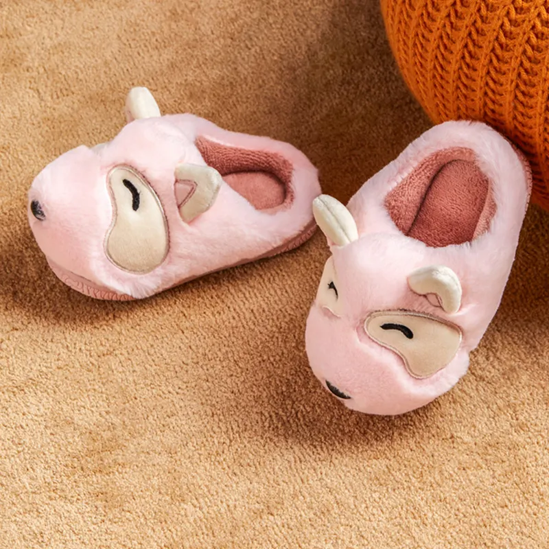 2021High Quality New Cartoon Toddler Kid Comfortable Non-Skid Animal Cozy Soft Children's Plush Slippers House Slippers in Stock