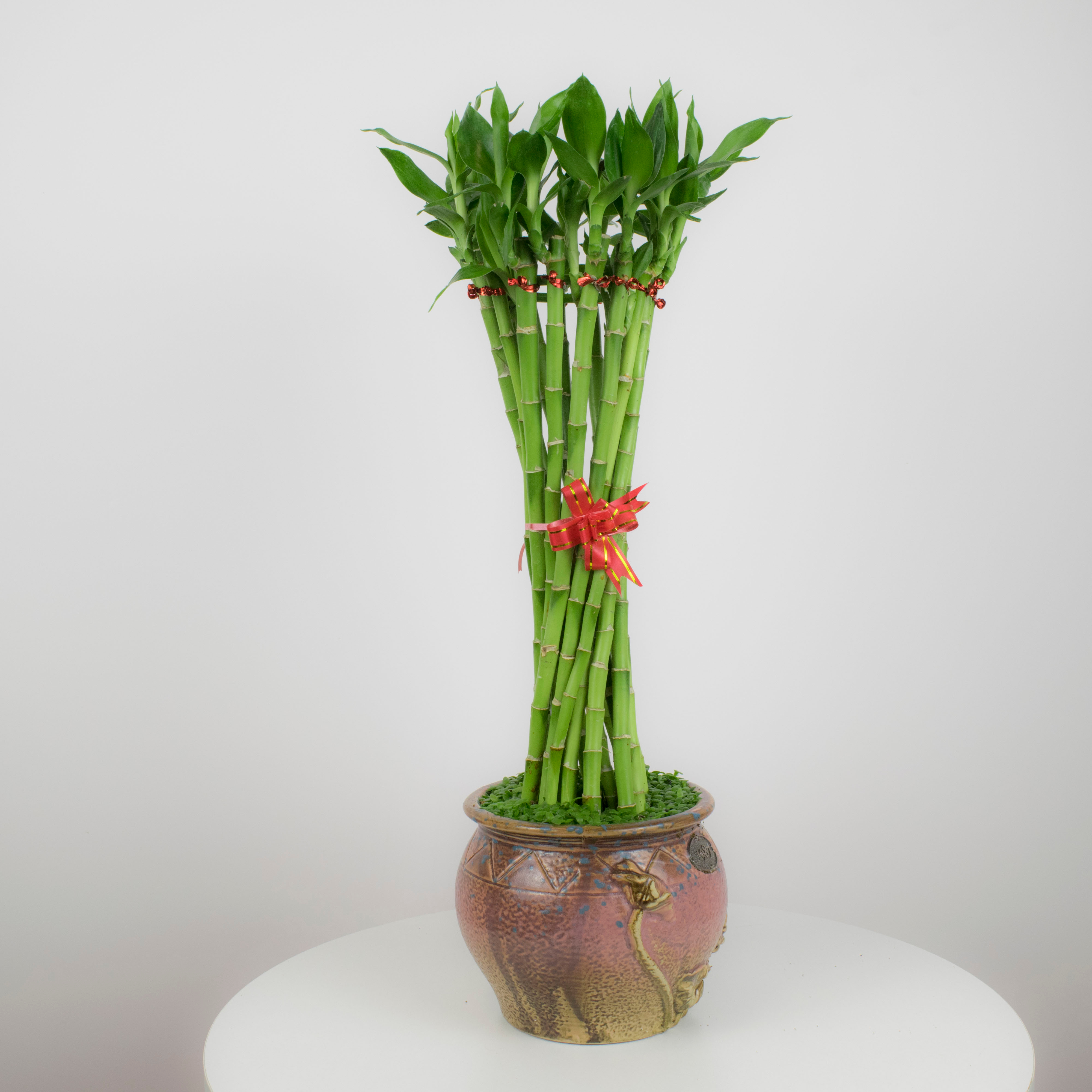 Искусственная плетеная круглая башня Lucky Bamboo --- большая две