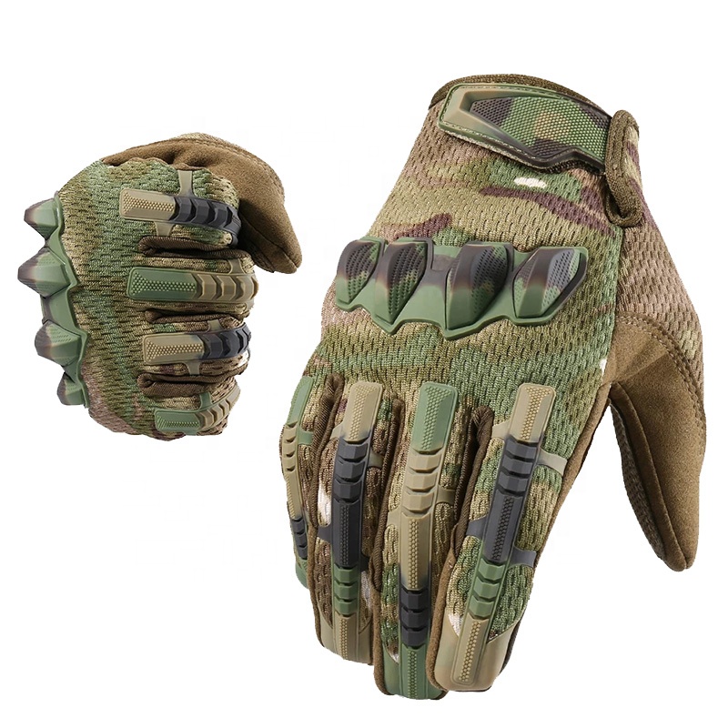 Outdoor Tactical Combat Gloves Mechanics Full Finger Cycling Riding Hand Gloves Touch Screen Rubber Hard Knuckle Quality Gloves