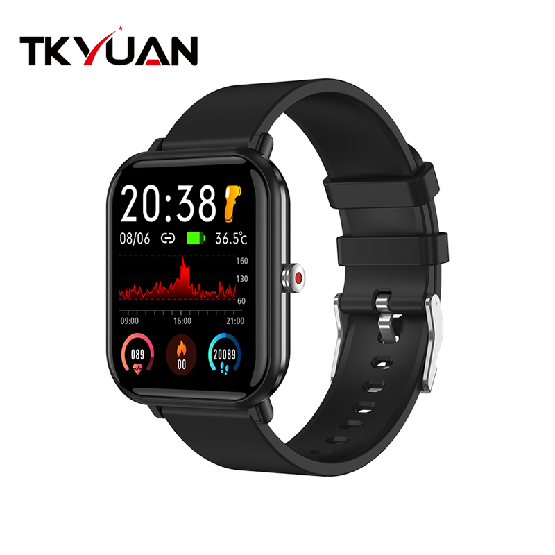 Tkyuan Reloj Inteligente снабжены функциями измерения температуры тела Smartwatch сердечного ритма спортивный фитнес-браслет умный браслет дешевые Reloj умные часы для занятий спортом