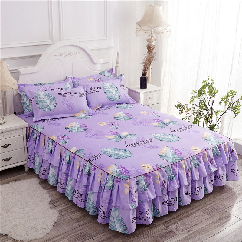 Customized Design 100% Cotton High Quality Covers Bed With Skirts