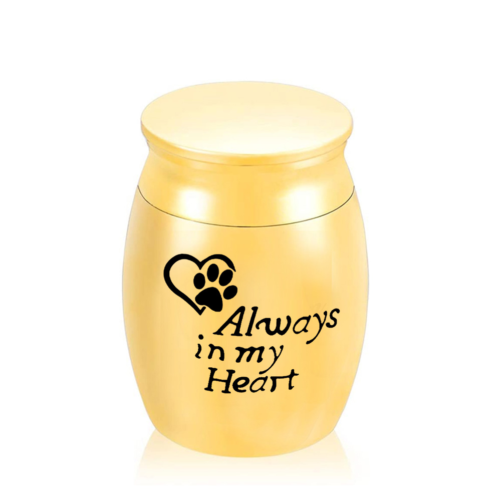 Aluminum alloy Cremation Urns for Ashes Pets Memorial Mini Urn Funeral Urn - Always in My Heart