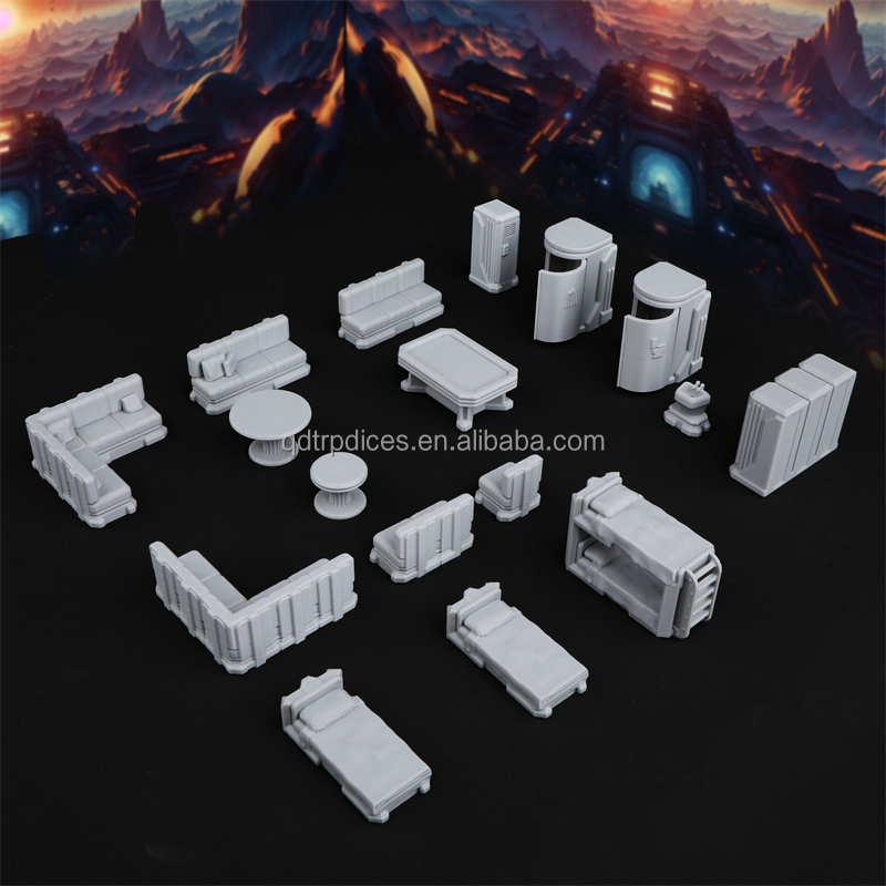 3D Printed Rest Area Building Terrain Set for RPGs Modular Furniture Terrain Set Perfect for DND Board Game