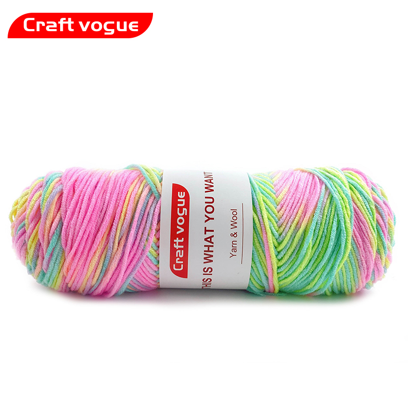 Craft Vogue fancy colors wholesale Amazon's best selling soft 5ply 100g milk cotton yarn crochet for scarf hat