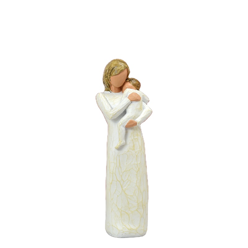 wholesale and custom Happy Family Resin ornament Willow Tree father baby son statue Mother and Daughter Figurine