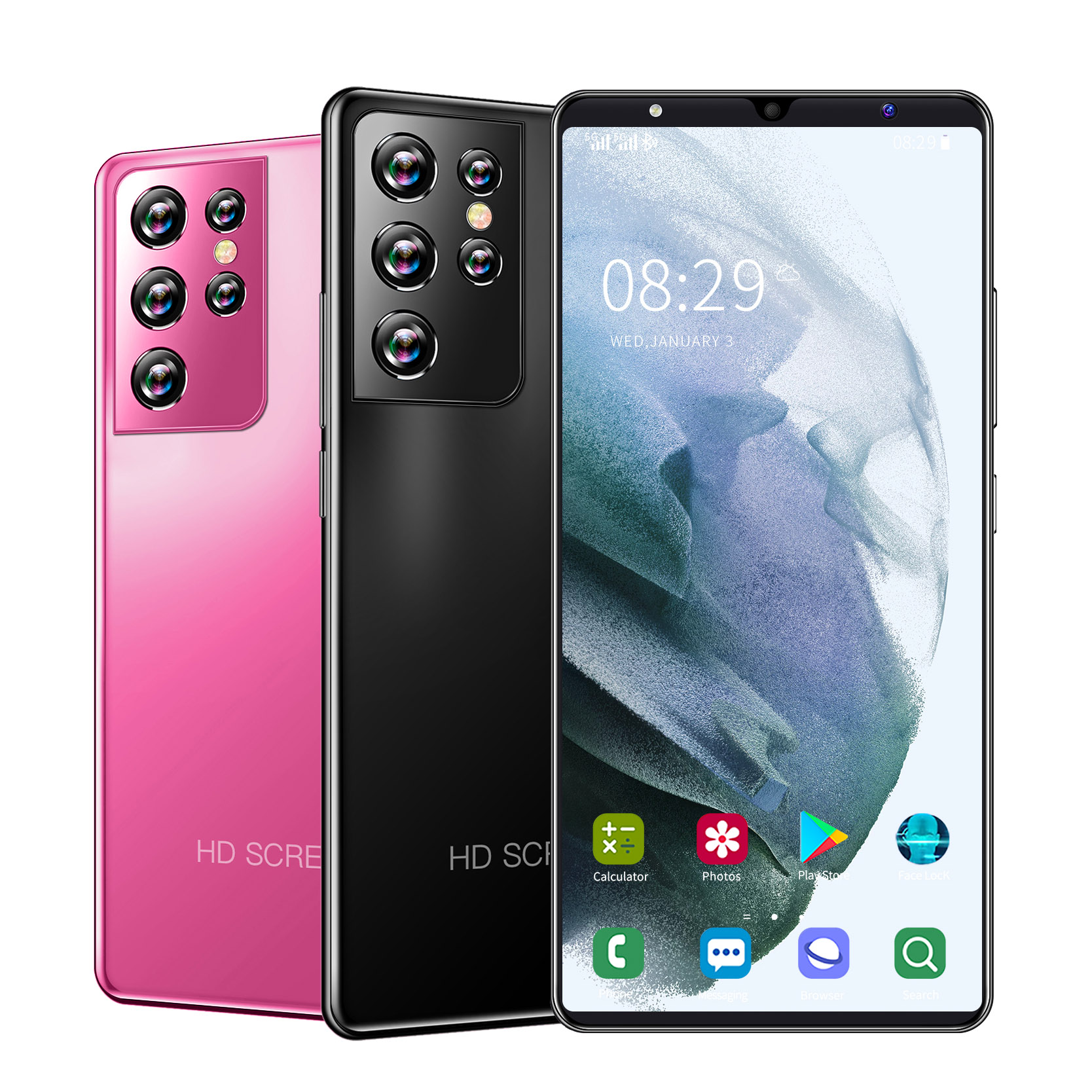 Promotion S21 Ultra 5.0 inch 6+128gb Mobile Phone unlock cheap phone face and fingerprin unlock cell phone