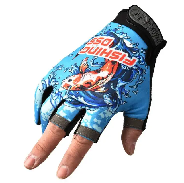 SNEDA Three Fingerless Black Lightweight Fishing Cycling Running Breathable Gloves for Men Women Fishing Gloves