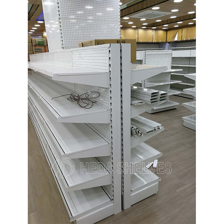 Single side shelf supermarket shelving store metal racks gondolas for display