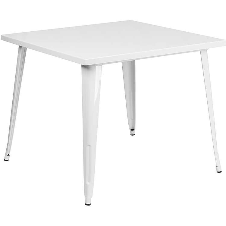 Квадратный белый металлический стол для помещений и улицы 70 см от H JINHUI Furniture коммерческого класса