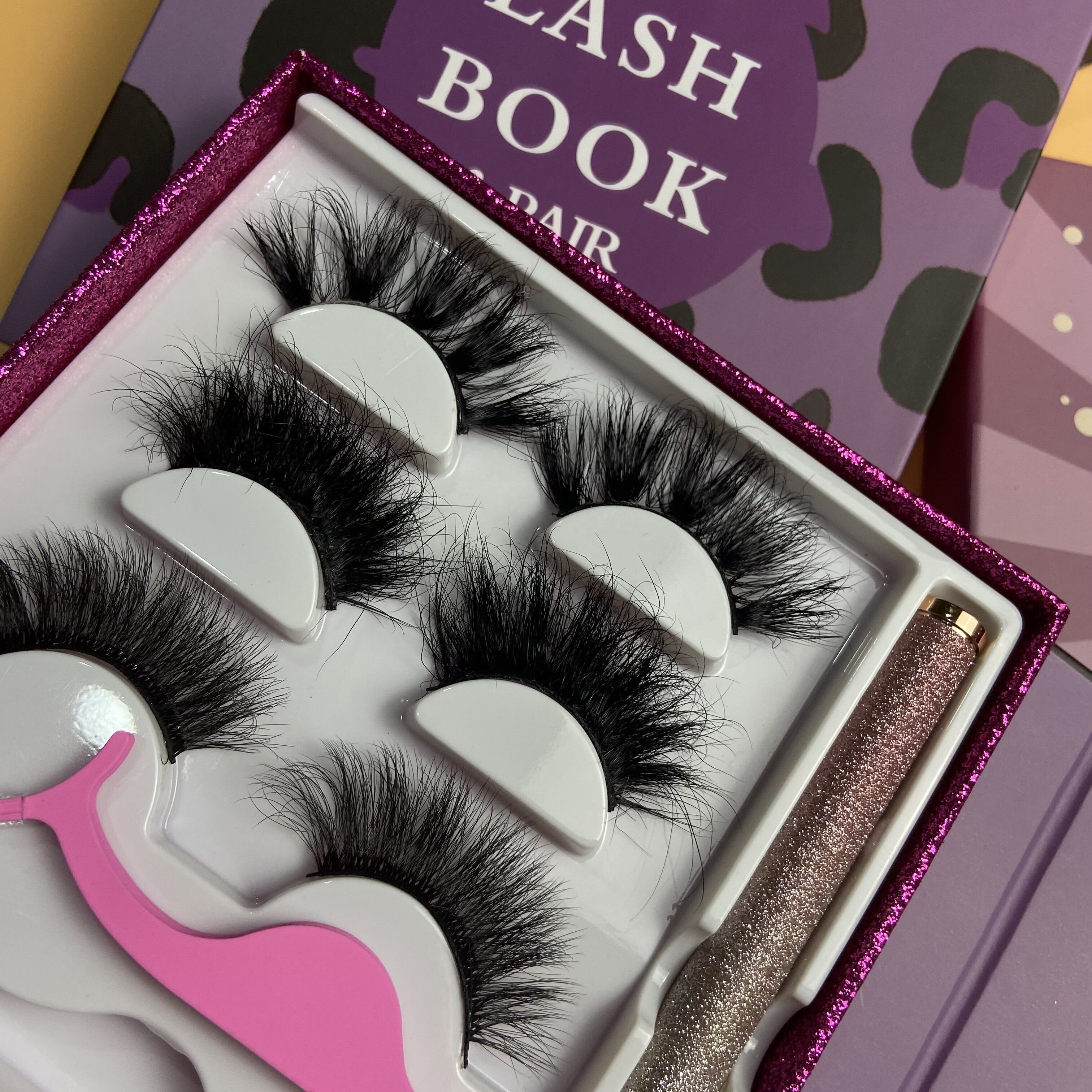 wholesale custom lash box case 5d bottom full strip mink lashes no cruelty mink eyelashes vendors 3d 25mm mink eyelash