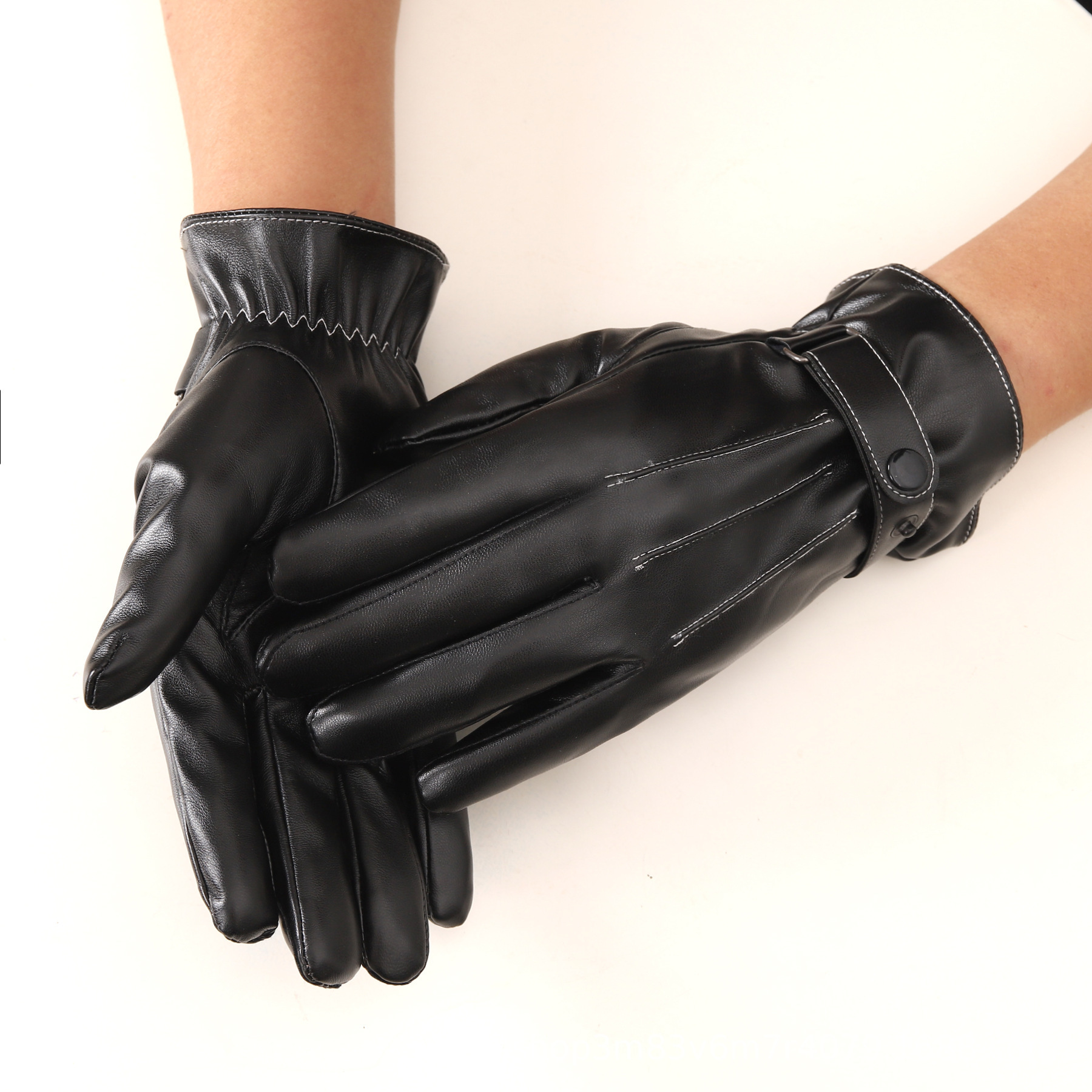 High Quality Customized Logo Leather Gloves Full Finger Touch Screen Fashion Windproof Gloves