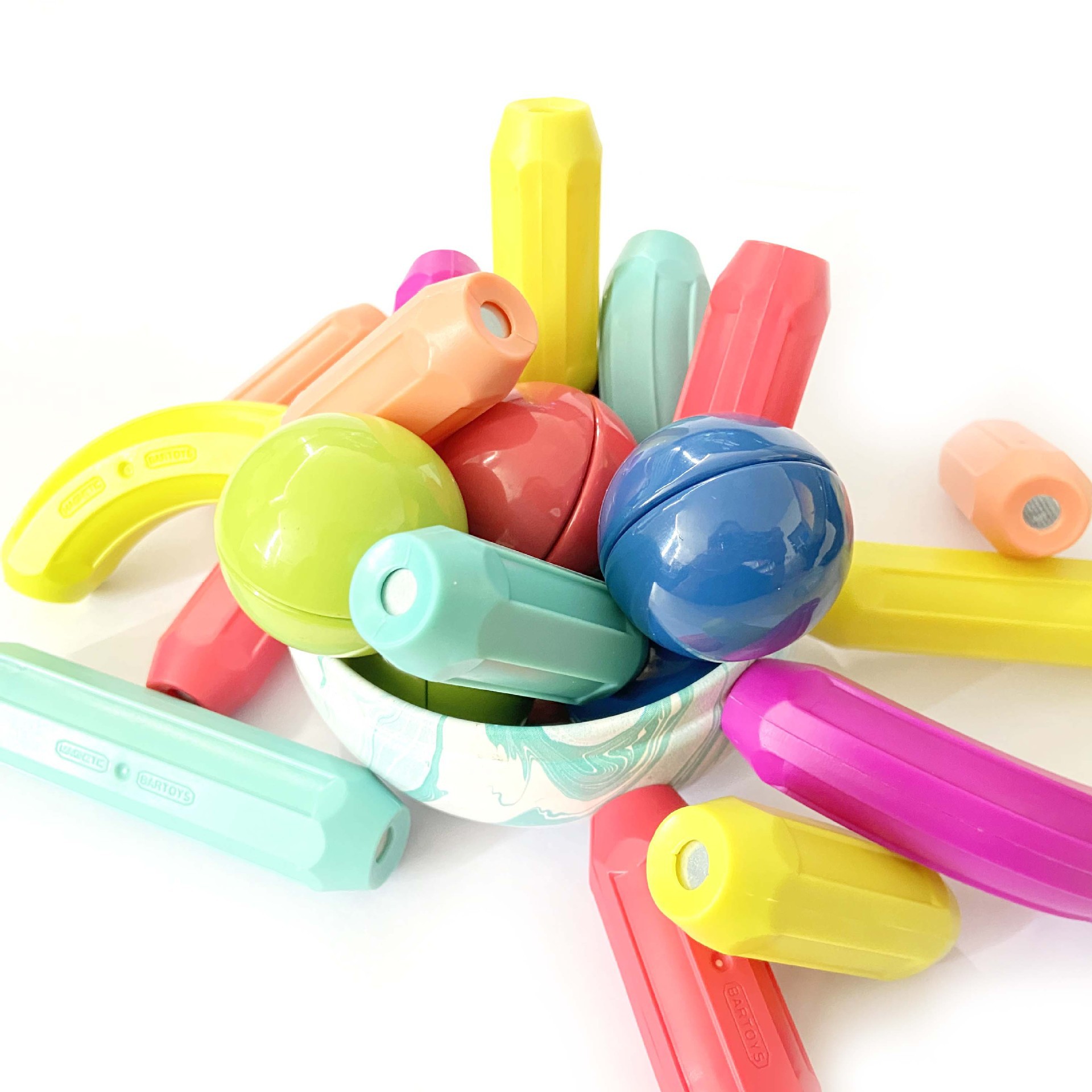25-130 pcs Montessori baby safety toy magnets balls Block Building Set Magnetic Balls&Rods STEM Spare Parts toys Magnetic stick