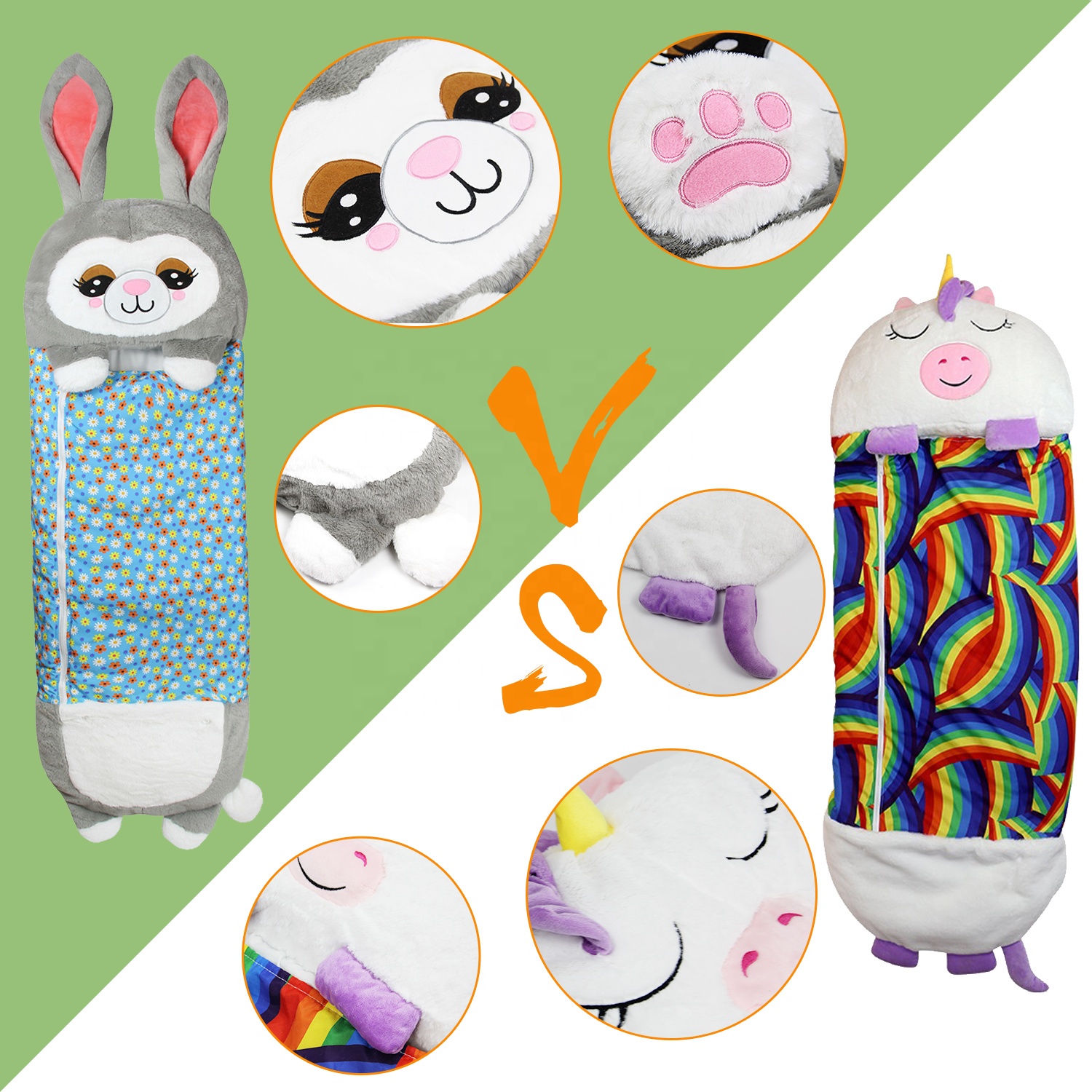 Плюшевая игрушка 4,5 дюйма, 5,5 дюйма, 5 дюймов, подушка в виде акулы и счастливые подгузники, спальный мешок в виде акулы