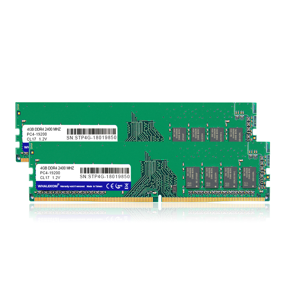 Гарантия WHALEKOM 3 года производства ОЗУ 288Pin 1,2 в CL17 2400 МГц DDR4 4 ГБ ОЗУ для настольного компьютера
