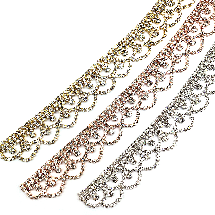 2021 Fashion DIY Tassel Rhinestone Trimming Chain For Clothes Decoration,Rhinestone Chain Trim,Rhinestone Trim