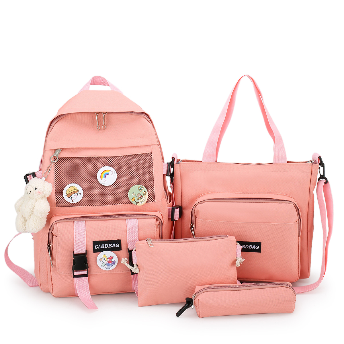 2021travel Waterproof rucksack Four Piece Set School Backpack