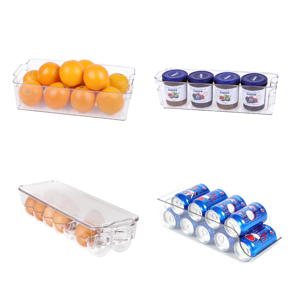 4 Pack Refrigerator Organizer Bins Stackable Food Storage Containers Fridge Organizer Bins
