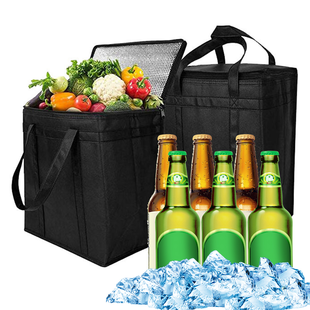 Многоразовые Heavy Duty из нетканого материала, таких как пленка из алюминиевой фольги, утепление кулер сумки с ручками