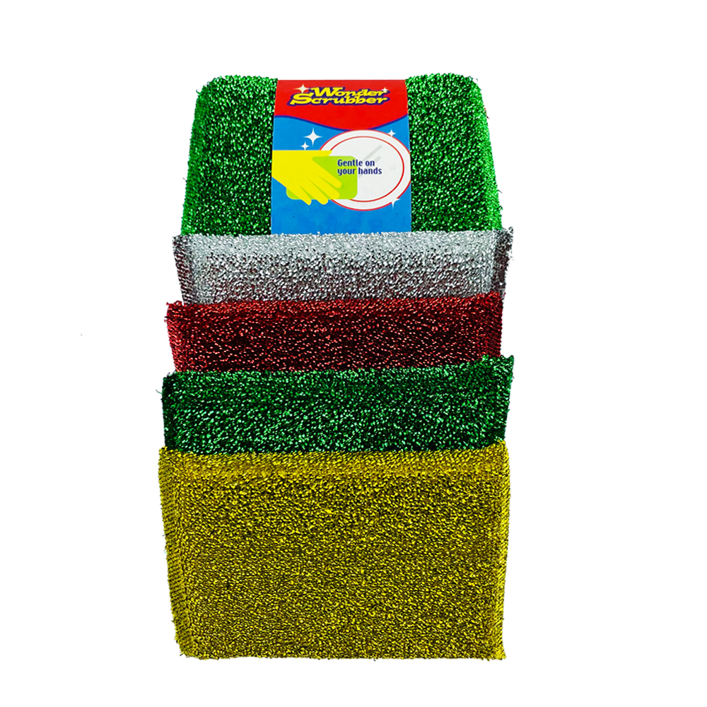 Экологичная Упаковка, кухонные губки для мытья посуды, OEM-упаковка, 4 шт., металлические цвета, скруббер, губка для мытья посуды, квадратная губка