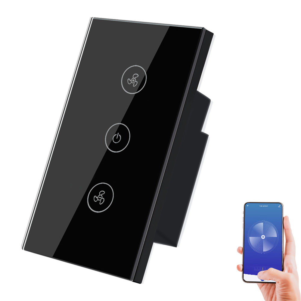 SMATRUL Wifi сенсорный потолочный вентилятор переключатель US Smart Life дистанционное управление таймером скорость настенный стеклянный приложение управление работа с Alexa Google Home Tuya