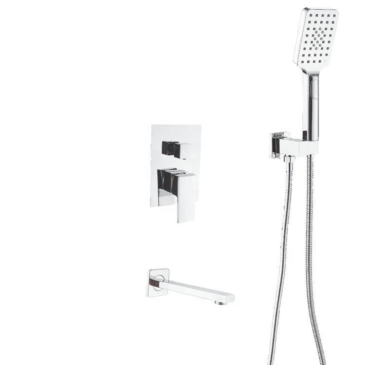 shower mixer set Copper brass wall mounted rainfall waterfall concealed plating two function bath &bedroom faucet