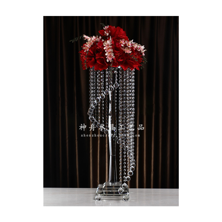 2021 Hot Selling Modern Simplicity Crystal Flower Stand Wedding Guide Wholesale Wedding Decorative Crystal Flower Stand