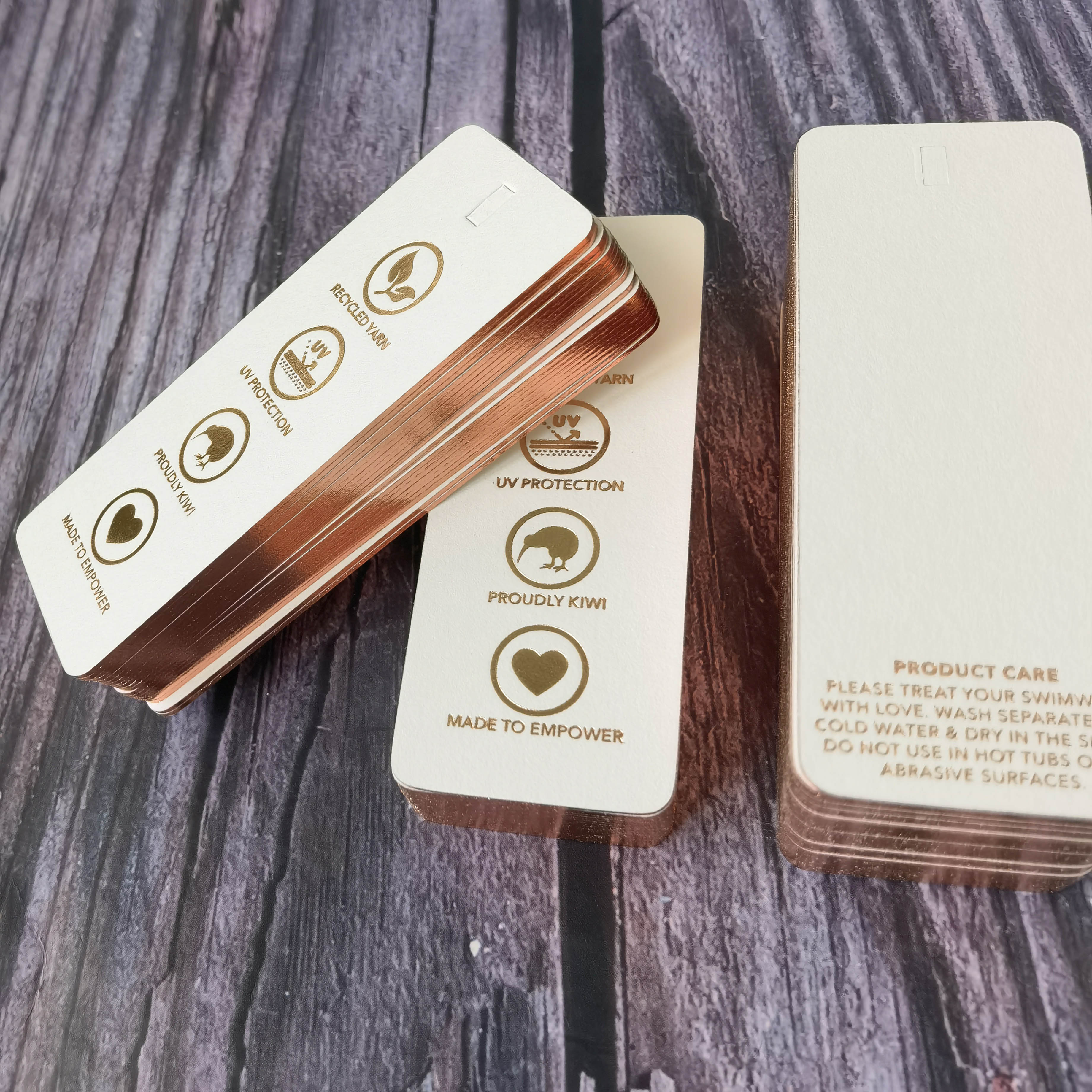 Custom Luxury Foil Stamping Hanging Label Special Shape Swing Paper Hang Tag Hangtag