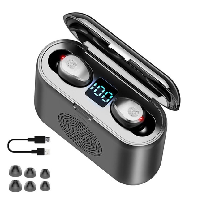 Новый F9 Auriculares Bluetooth беспроводной Bluetoo гарнитура наушники-вкладыши TWS с наушники в одном стиле «Три в одном», мини-динамик с зарядным устройством 2000 мАч наушники