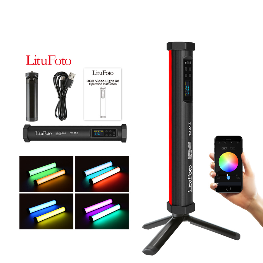 Litufoto Creative 190 LED Beads RGB Full Color Studio light Portable Handheld Vlog Blog Tiktok Live Streaming Youtube Light