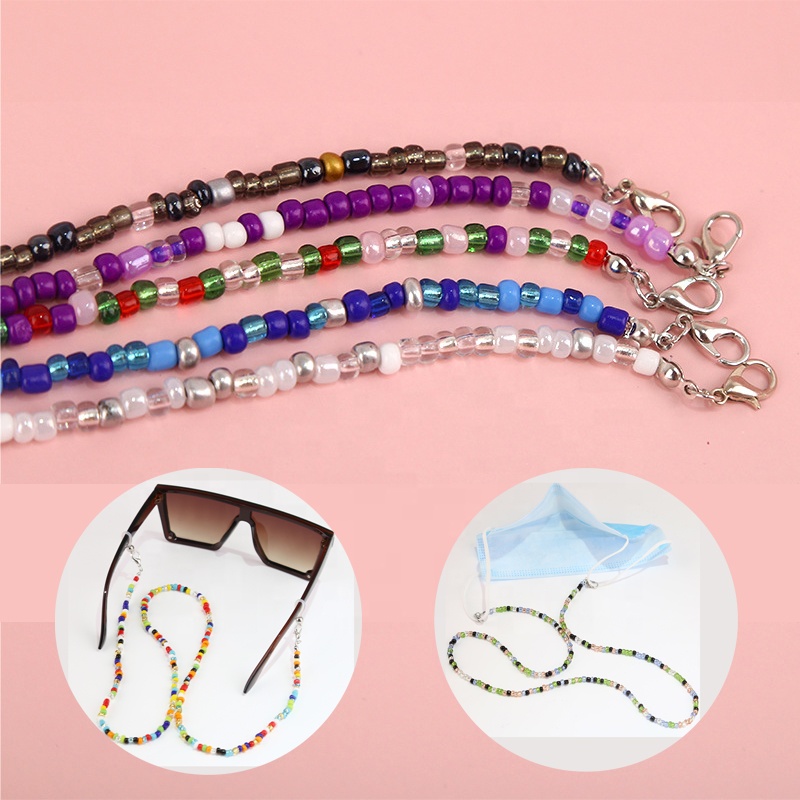 Face Lanyard Convenient Adjustable Safety Kids Bead Chain Holder Neck Strap For Face Glasses Eyeglass