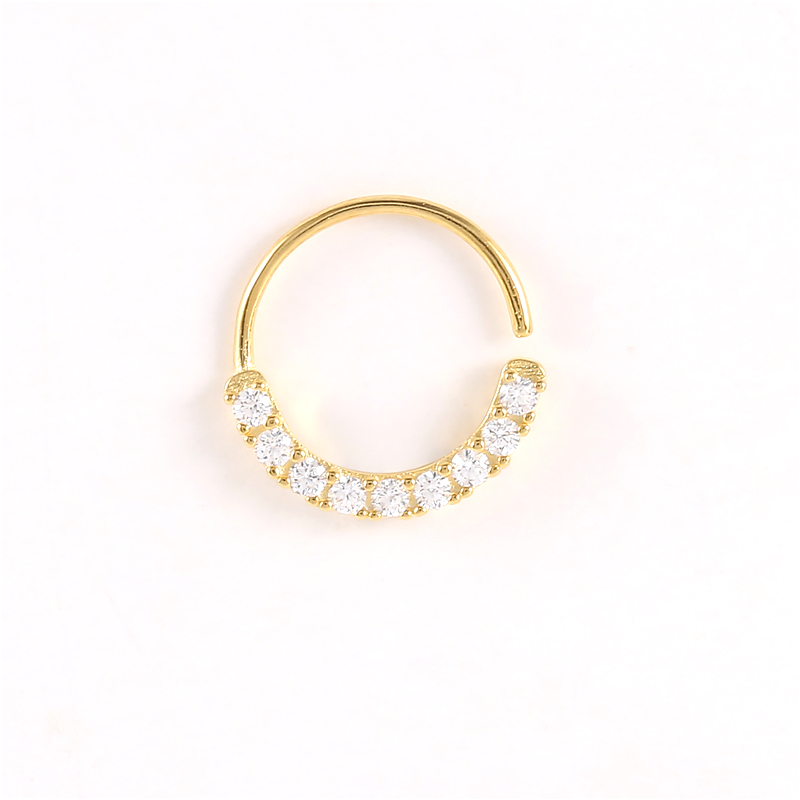 CANNER Clip Jewelry Hoop Earrings S925 Silver 18K Diamond Zircon Nose Ring Earrings For Woman Ladies