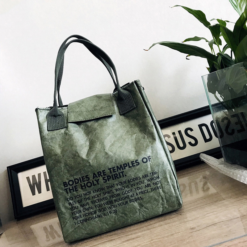 High Quality Custom Waterproof Washable Thermal Insulation Tyvek DuPont Paper Lunch Cooler Bag