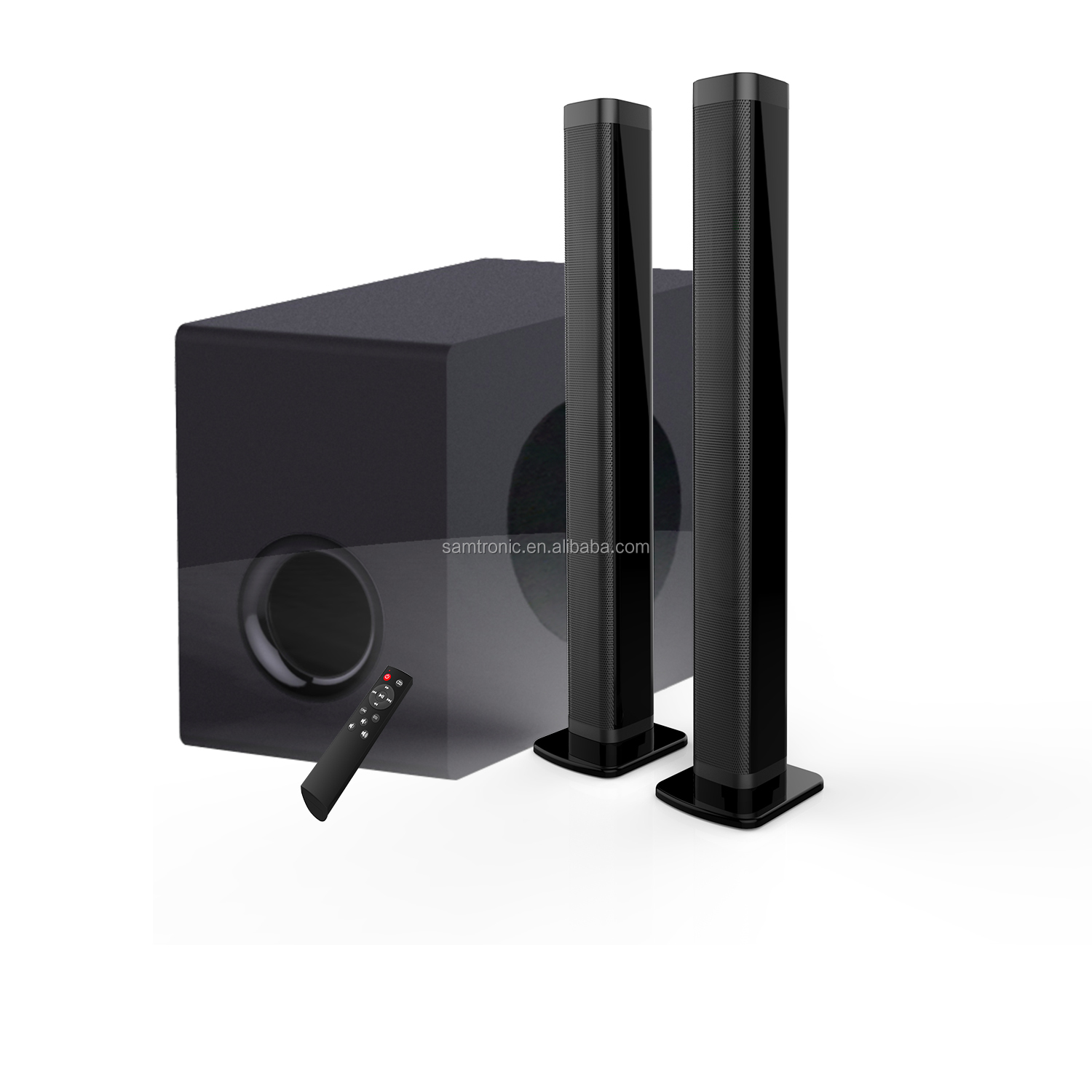 Samtronic amazon горячая Распродажа 2.1ch Съемная беспроводная звуковая панель с bluetooth проводной сабвуфер