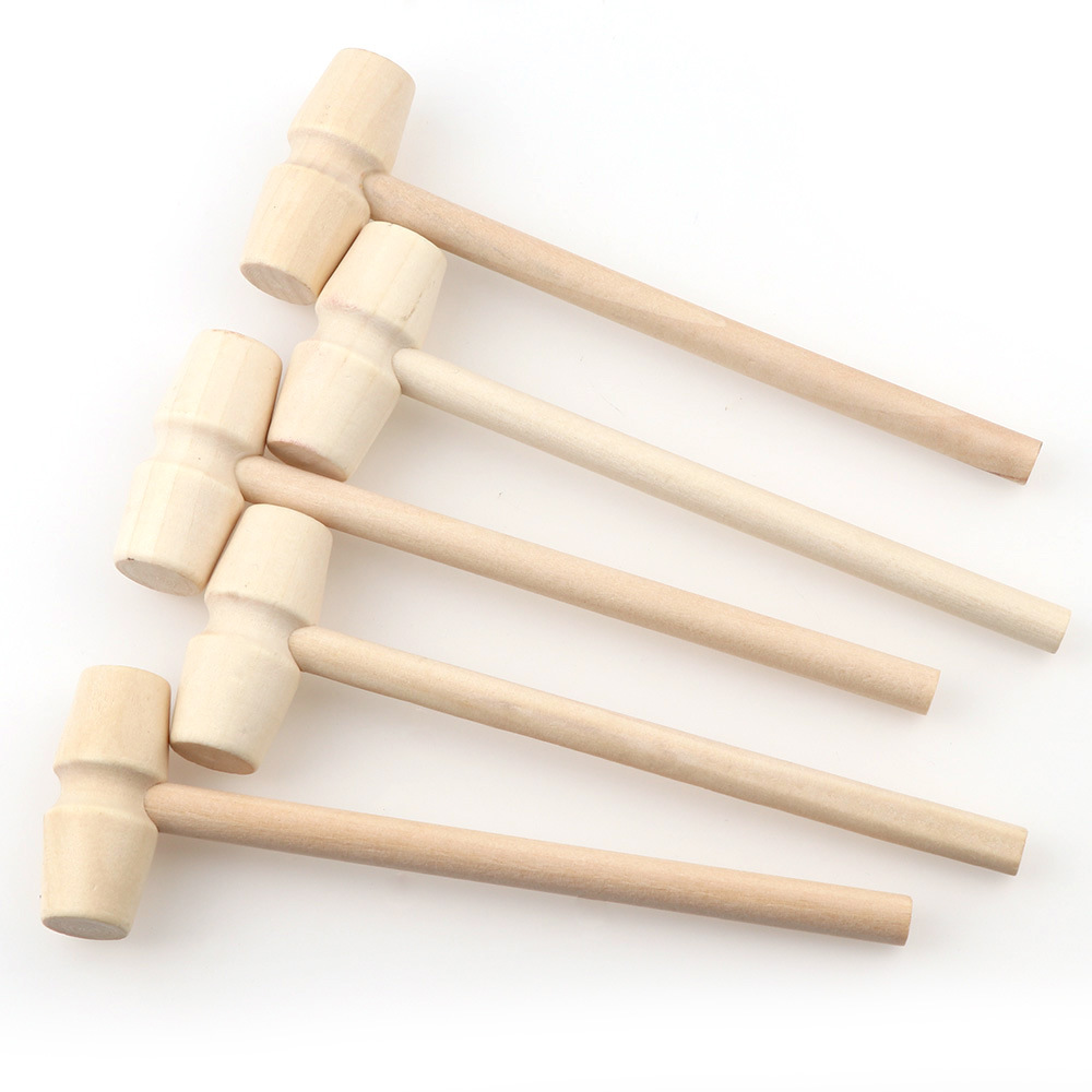 Two 42*139mm  Percussion Flat Solid Archeological Small Mallet Children's Toy Small Wooden Hammer