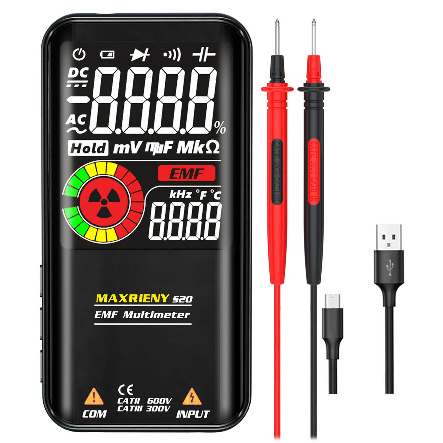 Bside S20 color LCD DC AC frequency test EMF auto rang voltage detector Smart analog avo meter digital multi tester multimeter