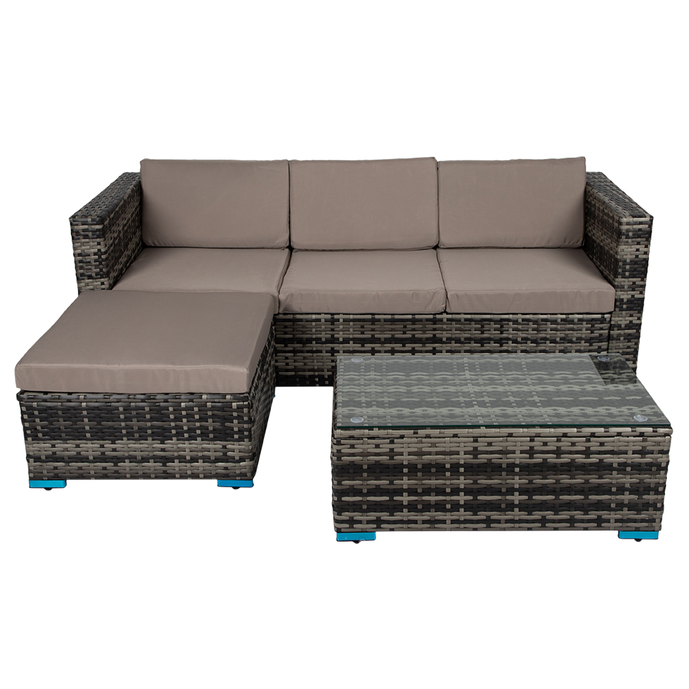Hot Sell L Shaped Garden Sofa Set Wicker Outdoor Rattan Sofa Set Furniture Rattan Outdoor Garden Sofa