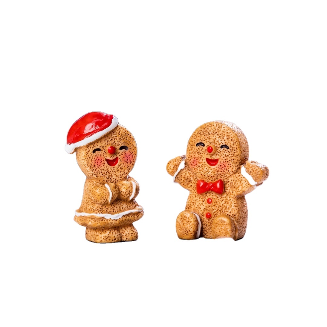 Cross-Border New Explosion-Style Cute Christmas Gingerbread Man DIY Decorations Mini Small Ornaments Creative Landscape Micro