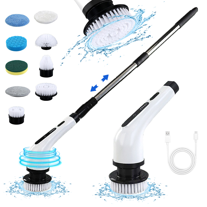 Electric Spin Scrubber for Cleaning, 360 Power Electric Spin Cleaning Brush for Bathroom Shower Tub Kitchen Window Car Pool