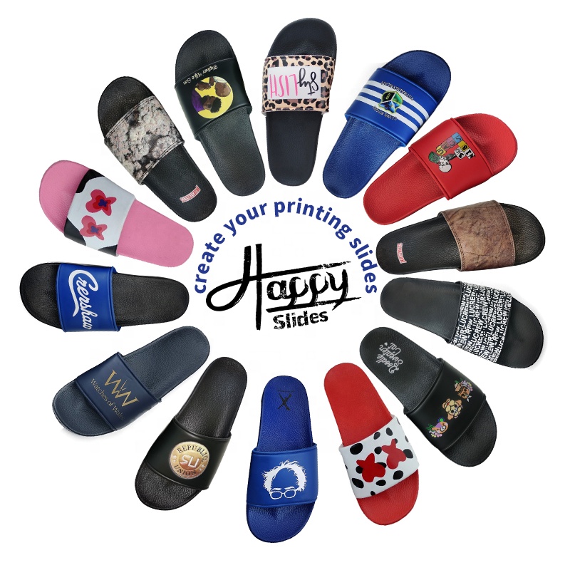 Fashion PVC Sliders Slippers For Men Custom Logo Sandal Mens Custom Slides Footwear Custom Logo Blank Slide Sandals Men Slippers