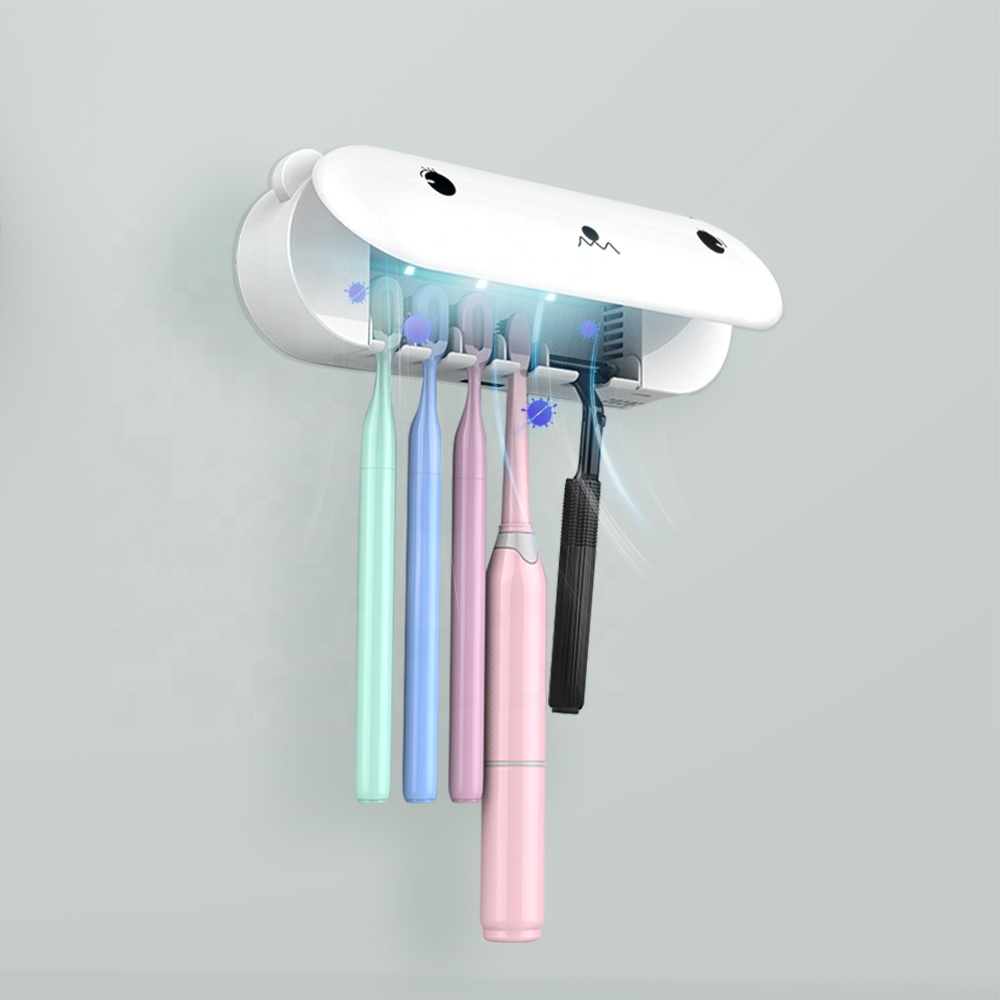 YooEca Smart Portable USB Toothbrush Disinfector Multifunction Tooth Brush Holder Organizer With UV Sterilizer