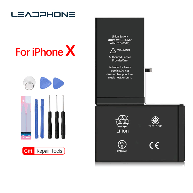 Горячая распродажа! Перезаряжаемая батарея для сотового телефона для Apple iphone x 2716 ма/ч, литий-ионный аккумулятор