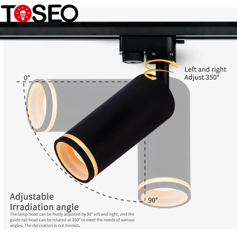 Europe Hot Selling Black White Track Light 360 mr16 Surface Mounted Front Replace Bulb 5w Led Spot Light