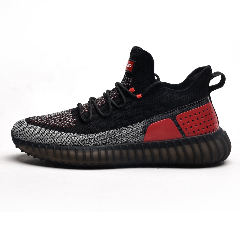Модные спортивные стильные Yeezy белые кроссовки для бега, трикотажные повседневные кроссовки для бега, мужские спортивные ботинки для мужчин