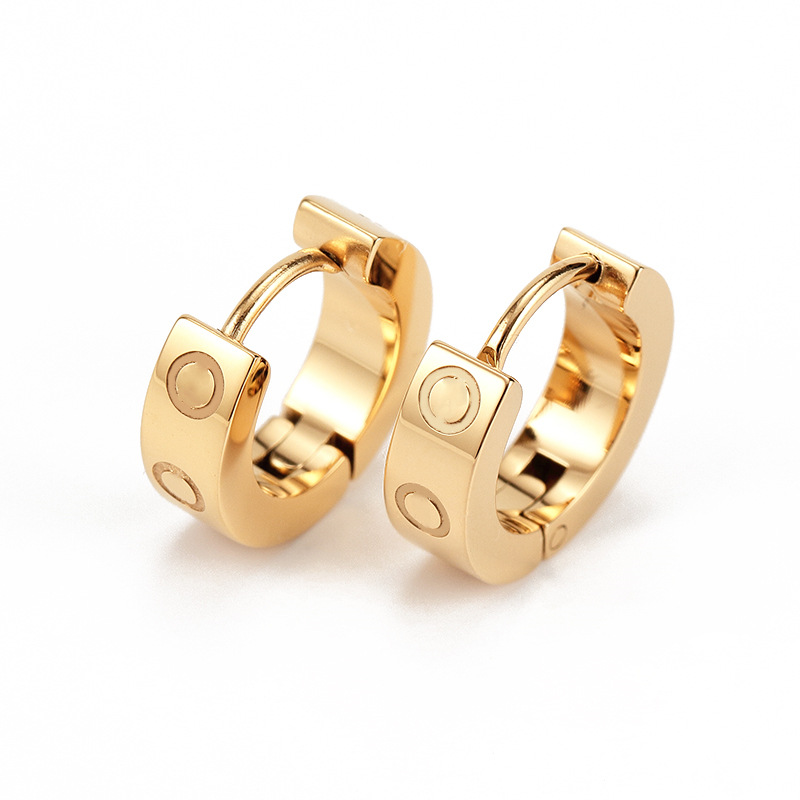 Hot Selling Gold And Rose Gold Stainless Steel Jewelry Designers Earrings For Women